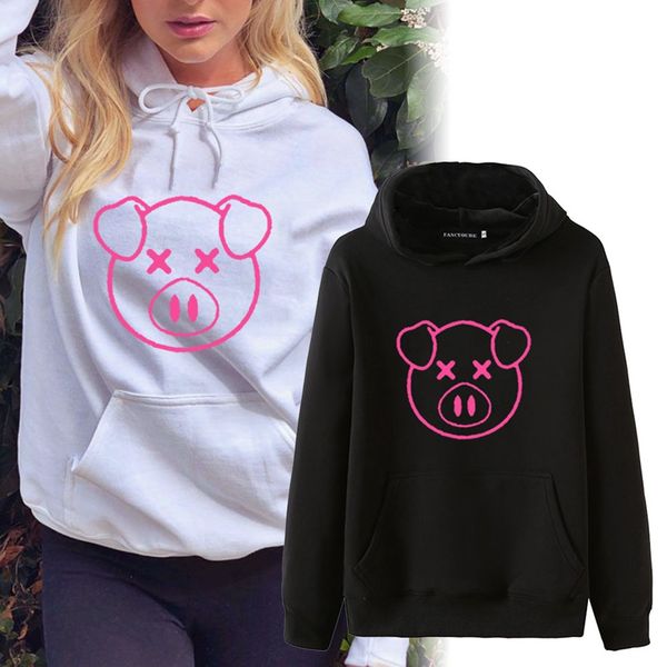 

lucky pig 3d women hoodies sweatshirts 2019 fashion kawaii hoodies 3d winter casual women sweatshirt, Black