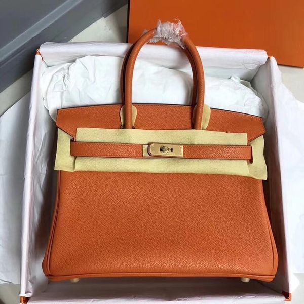 

wholesale original handmade orange brikin handbag with togo skin 30cm,luxury bag,design purse,wallet, have 2 size,fast delivery