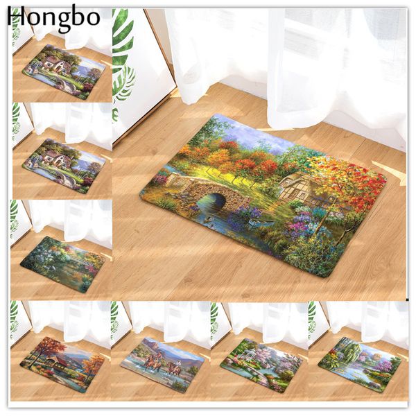 

hongbo new welcome mats horse print doormats bathroom round kitchen carpet home floor mats living room anti-slip rug 40x60 50x80