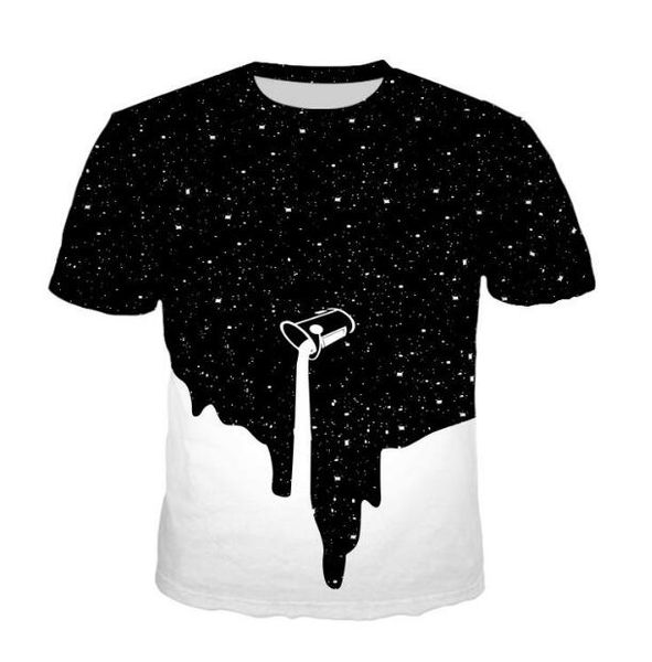 

new fashion space galaxy milk t-shirts men fashion clothing 3d print men women harajuku style streetwear el046, White;black