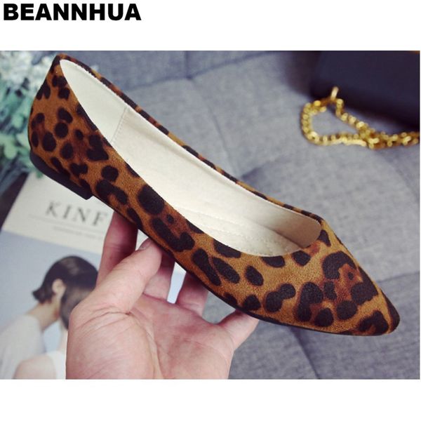 

2018 sell leopard beannhua women flats wholesale and retail size 35-39 drop shipping 041, Black