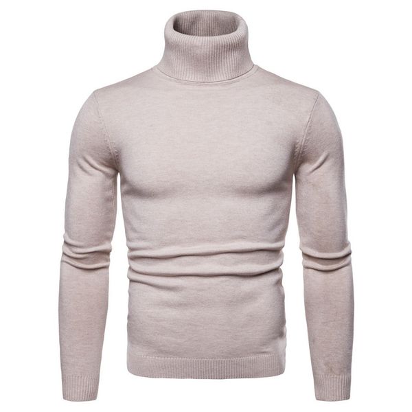 

Mens Autumn Winter Sweaters Fashion Solid Panelled Sweaters Long Sleeved Knitted Turtle Neck Sweatshirts Casual Slim Mens Clothing