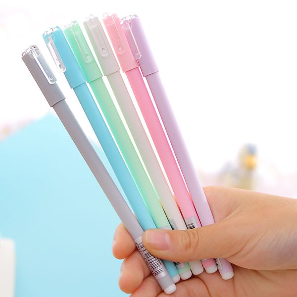 

6 pcs/lot sample candy color gel pen for writing cute 0.5mm signature pen school office supplies stationery gift