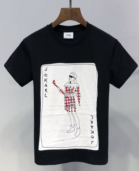 

дизайнерская роскошная мужская футболка fends brand men women tshirt official new style tee playing cards индивидуальность печати футболка c, White;black