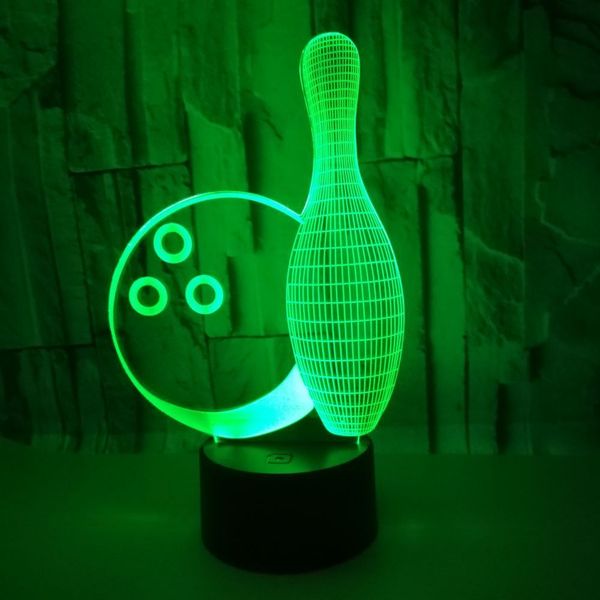 

online retailers new pattern bowling 3d small night-light colorful touch remote control 3d led originality small desk lamp customized