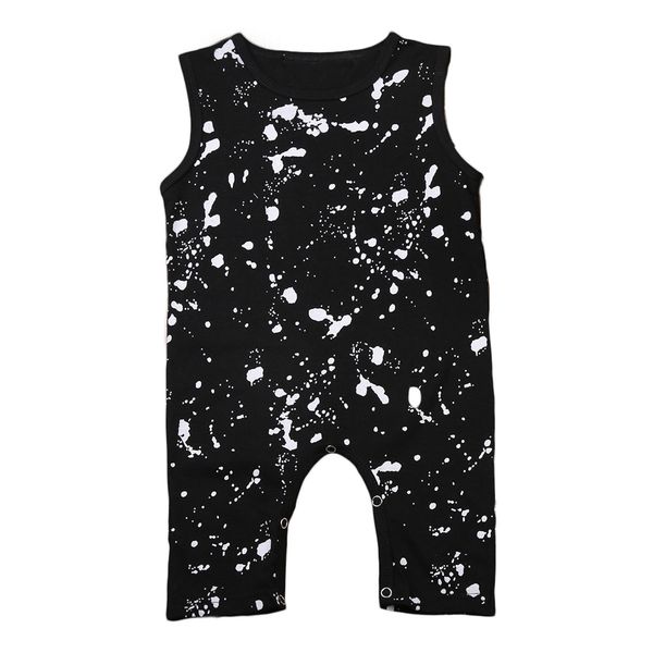 

Irregular Dots Baby Kids Boys Girl Sleeveless Jumpsuit Rompers Black White Cotton Print Clothes Summer