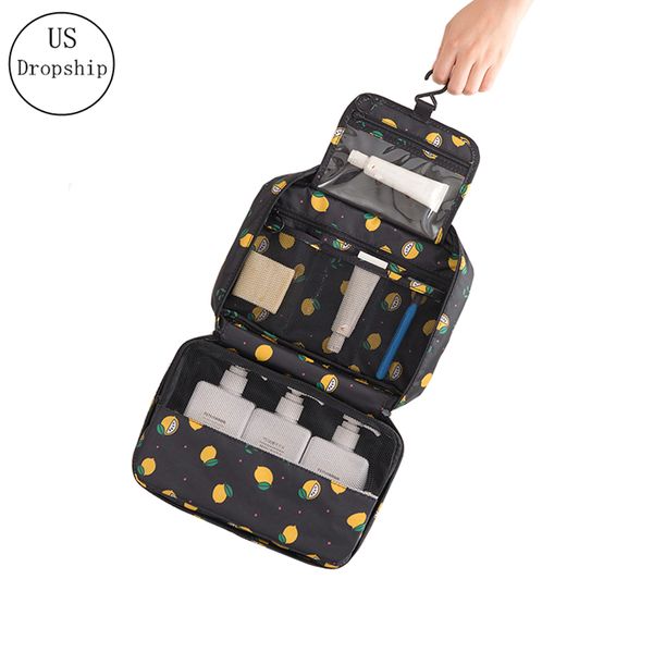 

portable hanging travel cosmetic bag women zipper make up bag high capacity makeup case handbag organizer storage wash bath bags