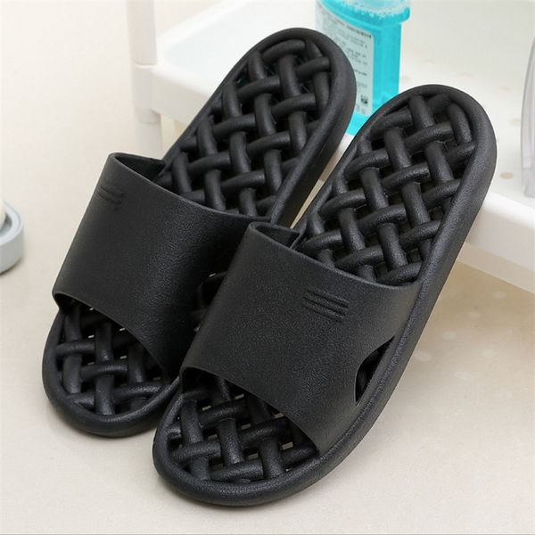 

slippers men's flip flops flat slides indoor massage man home non-slip shoes zapatos hombre women couple slipper, Black