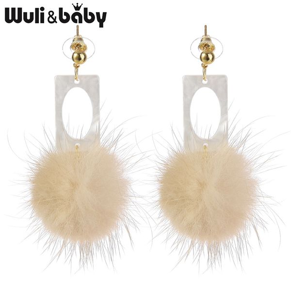 

wuli & baby three design further ball lady head special style drop earrings for women, Silver