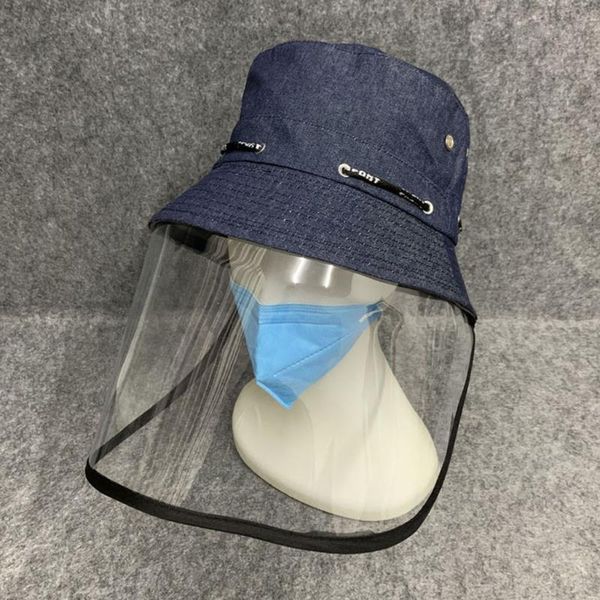 

cap summer 2020 anti-spitting защитная шляпа пылезащитный чехол взрослые женщины рыбак cap hat visiera protettiva trasparente @40, Blue;gray