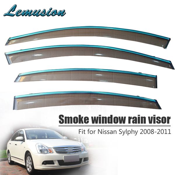 

4pcs smoke window rain visor for nissan sylphy 2008 2009 2010 2011 styling vent sun deflectors guard accessories