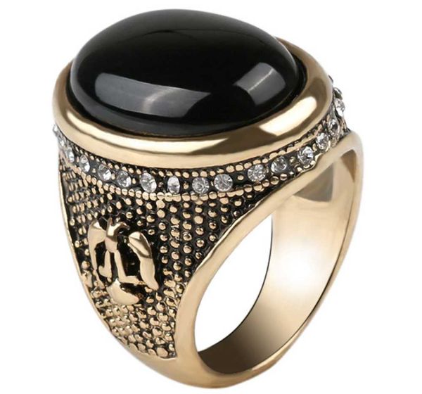 

luxury vintage women bohemian jewelry ancient bronze rings for gift full crystal black resin stone turkish female ethnic rings, Slivery;golden