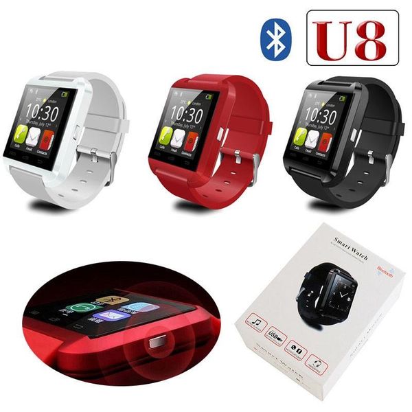 

U8 Smart Bluetooth часы с сенсорным экраном часы с гнездом для SIM-карты Ответ на звонок с розничной коробкой для Android IOS смартфон