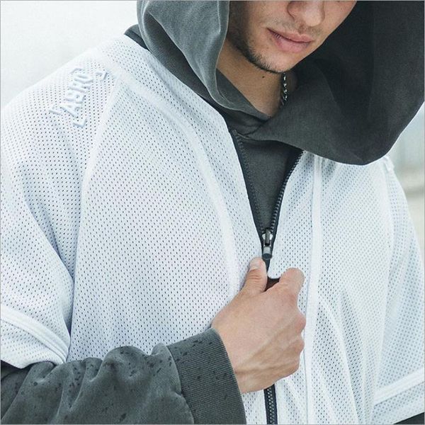 

2020 men gyms hoodies gyms fitness bodybuilding sweatshirt pullover sportswear male workout hooded jacket clothing, Black