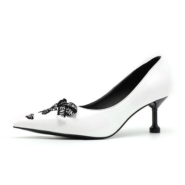 

2019 brand pointed toe stiletto lady pumps elegant bow comfortable woman party shoes wedding high heels 7cm women orange shoes fvcd80ah, Black