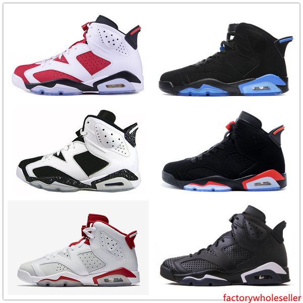 

6 classic 6s black blue unc black white infrared basketball shoes alternate sport blue carmine white black cat oreo sneakers for men women