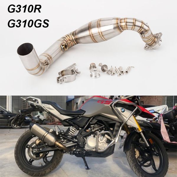 

raceleo motorcycle exhaust system g310gs link pipe g310r middle pipe g310gs exhaust motorbike muffler g310r front