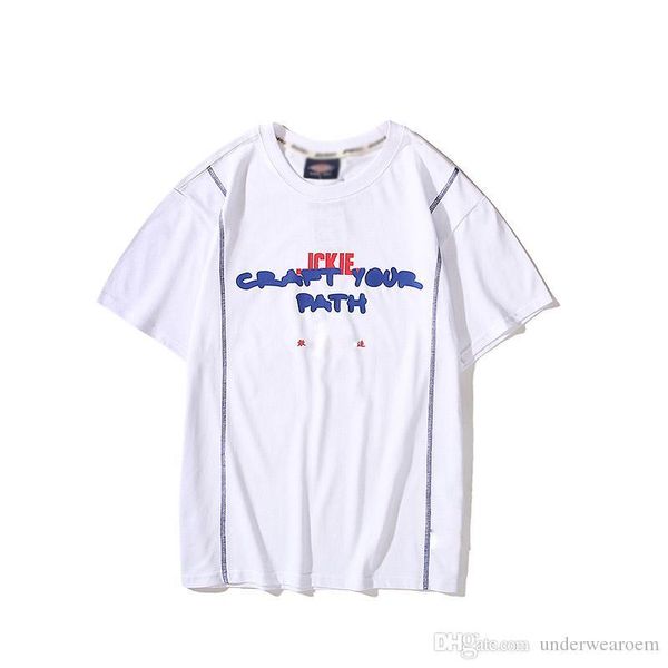 

2020 summer new arrival brand designer co-branded collaboration dare to make short-sleeved t-shirt retro printed couple t-shirt men and wome, White;black