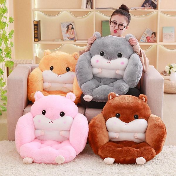 

cartoon cute hamster seat cushion throw pillows pp cotton home decor chair cushion kawaii plush toys for kids christmas gifts