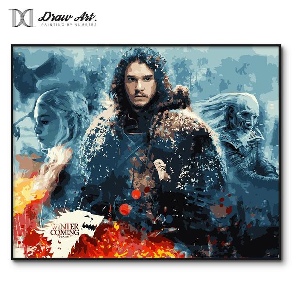 

painting by numbers framed picture oil painting by numbers wall decor actylic paint number kits jon snow