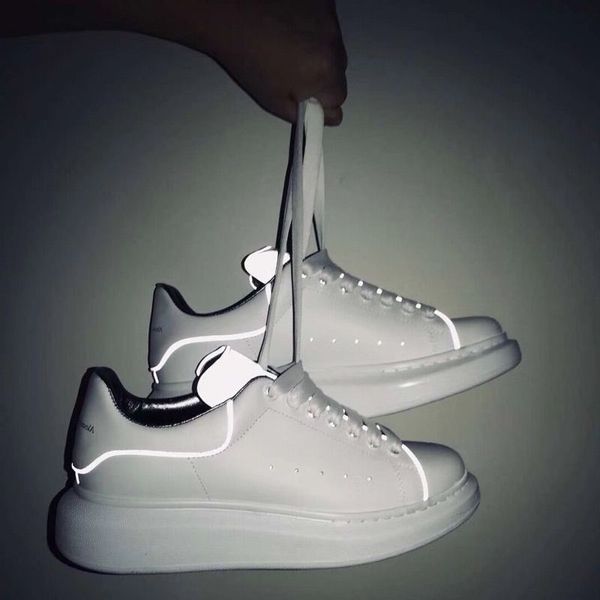 

alexander new queen black white platform classic casual sports skateboard shoes mens womens sneakers 3m reflective sports tennis 120130
