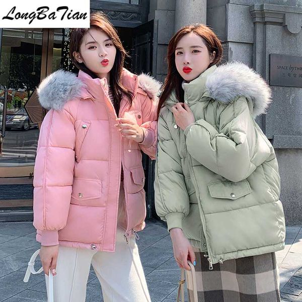 

осенние женские короткие теплые женские куртки большие меховые пальто зимние пуховые хлопчатобумажные куртки с рукавами летучая мышь утолщаю, Black