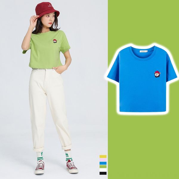 

ykoa6 short loose short-sleeved women's high-waisted women's short casual strawberry bear t-shirt pure strawberry shorts t-shirt s, White