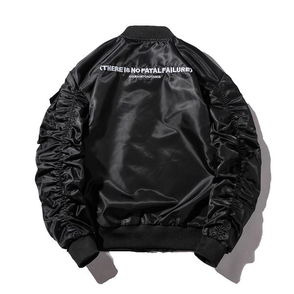 

winter bomber jacket men air force pilot jacket male solid letter embroidery baseball jacket couple hip hop streetwear autumn, Black;brown
