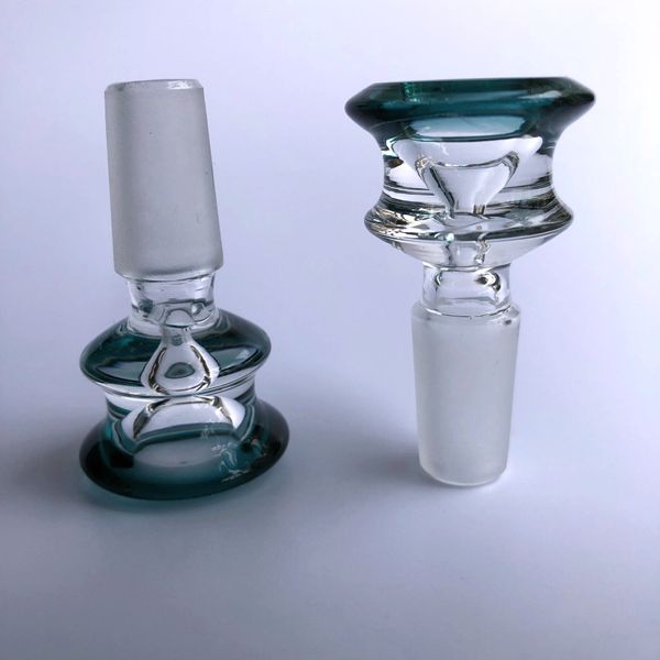 Les plus récents bols d'écran en verre de fleur de glissière de forme de diamant de conception pour des conduites d'eau en verre et des bols fumeurs de bangs taille commune 18.8mm / 14.4mm