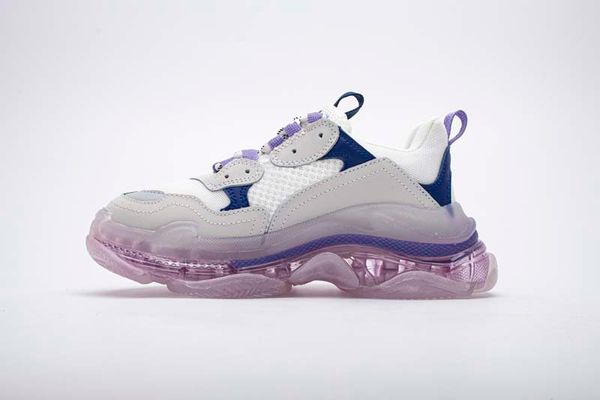 

2019 dad shoes paris 17fw triple-s sneakers men/women lavender color running shoes cushion shoes szie 35-45