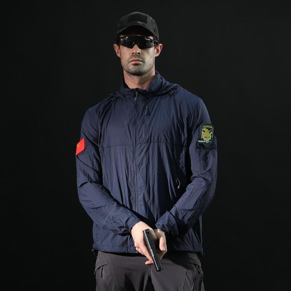 

softshell in hiking jacket quick dry skin jackets waterproof sun-protective coats outdoor sports men's windbreaker jackets, Blue;black