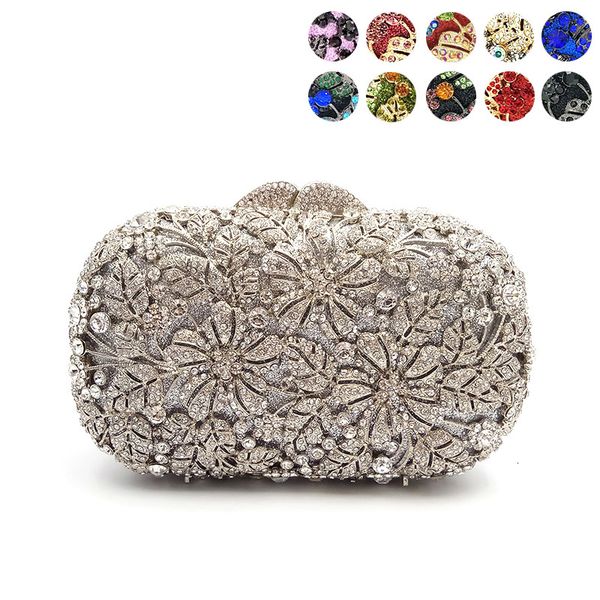 

women evening party bag diamonds elegant crystal clutch luxury bridal wedding party wallet purse handbag flower crystal purses cj191209
