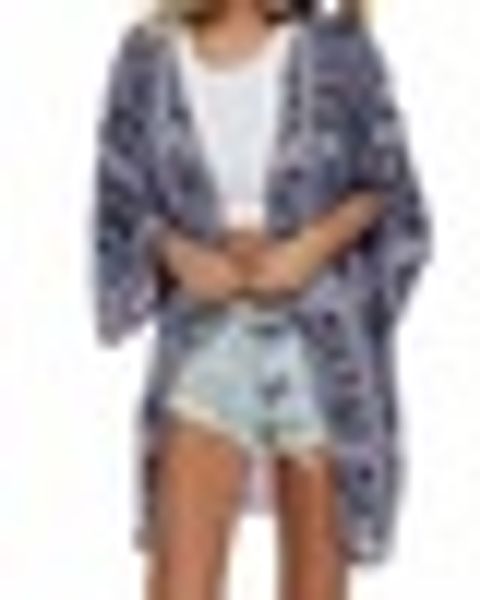 

women thin sundress long sleeve cardigan kimono bikini cover-up casual beachwear swimsuits tunic bohemian femininas outwear, Black;brown