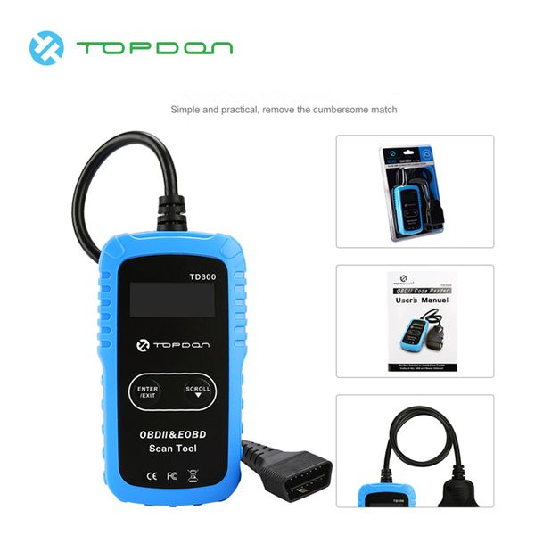 

on td300 obd2 scanner obdii check mil light eobd can diy auto car engine diagnostic scan tool clear dtcs fault code reader