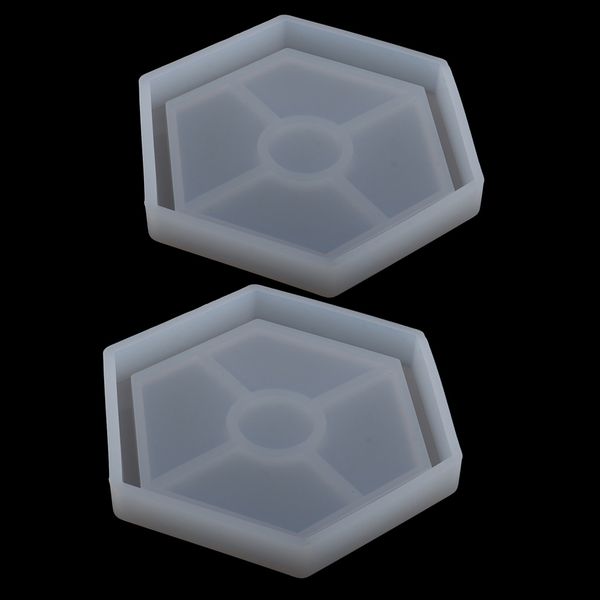 

2pcs hexagon for diy coaster making cup mat, resin casting mold epoxy jewelry making mould, dia 4.8inch