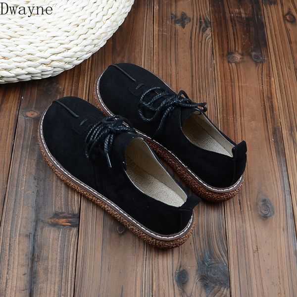 

мори плоские большие головные туфли 2019 осень новая толстая подошва круглая голова женская обувь японский колледж ветер повседневная одиноч, Black