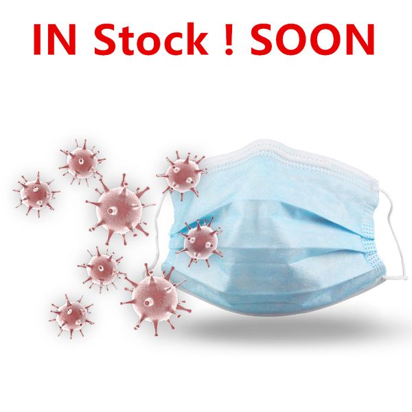 

in stock face flu dust disposable mouth facial mask 3 layers