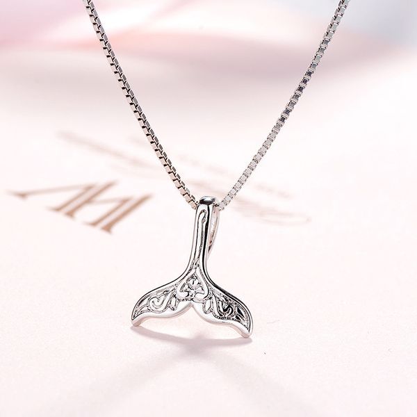 

mermaid fishtail whale tail necklace dolphin tail pendant necklace for women girl lady female wife accessories birthday gift, Golden;silver