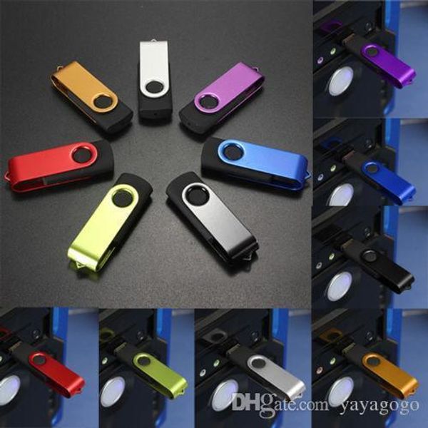 

wholesale 8gb-64gb mini order 10pcs usb 2.0 swivel metal flash memory stick pen drive storage thumb u disk