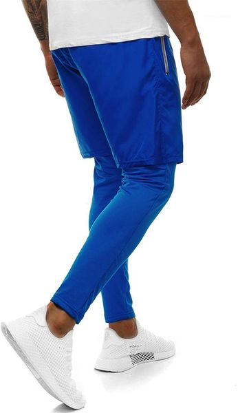 

mens clothing 2020 new mens designer pants casual solid color double layer sports pants fitness pants, White;black