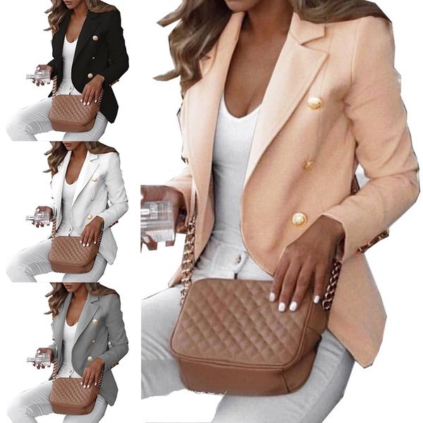 

new lady формальный костюм рабочая одежда сплошной цвет blazer партии одежды blazer костюм пальто пиджаки robe femme, White;black
