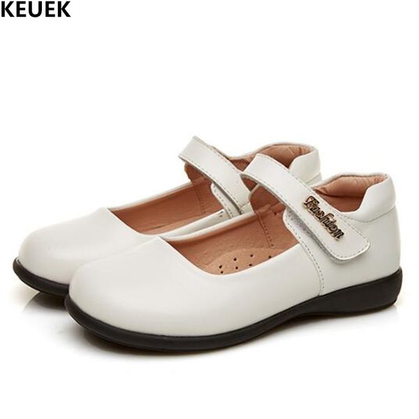 

new genuine leather shoes girls princess dance shoes baby casual single student breathable flats kids toddler 02, Black;grey