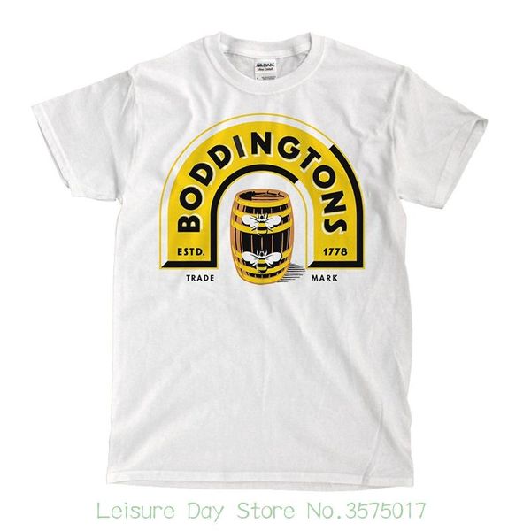 

t shits printing short sleeve casual o-neck cotton boddingtons pub ale white t-shirt, White;black