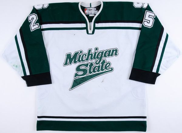 

2004-07 duncan keith jim mckenzie michigan state university hockey jersey embroidery customize any name, Black;red