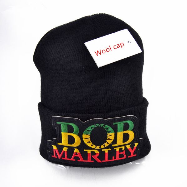 

latest model bob marley logo wool beanies 6 colors knit men winter hats for men women beanie warm baggy outdoor sports hat
