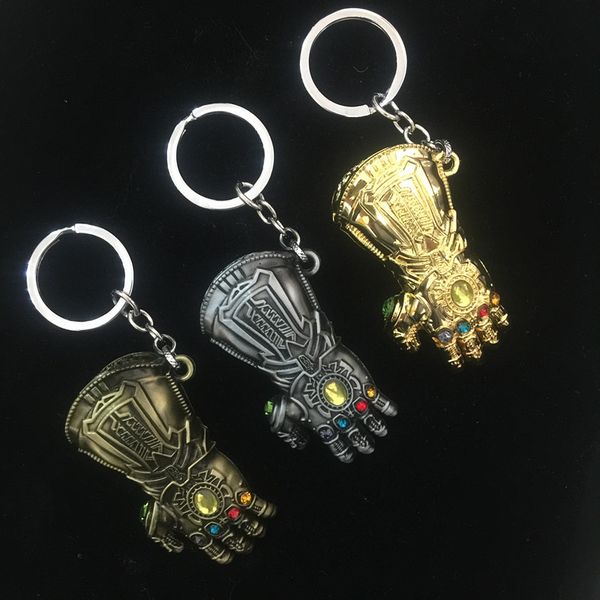

2019 marvel endgame thanos infinity glove gauntlet keychain for men gift metal chaveiro car key chain accessories, Silver