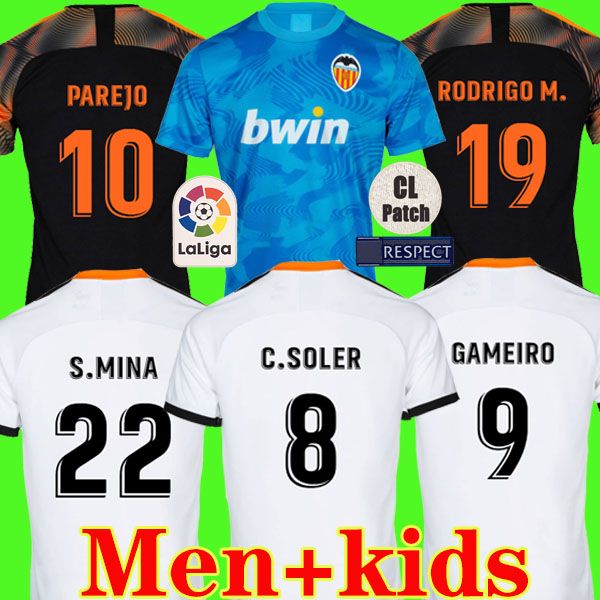 

19 20 Valencia CF Soccer Jersey 2019 2020 GAYA PAREJO GAMEIRO RODRIGO Football Shirt Valencia chandal de fútbol S.MINA camisetas men kids