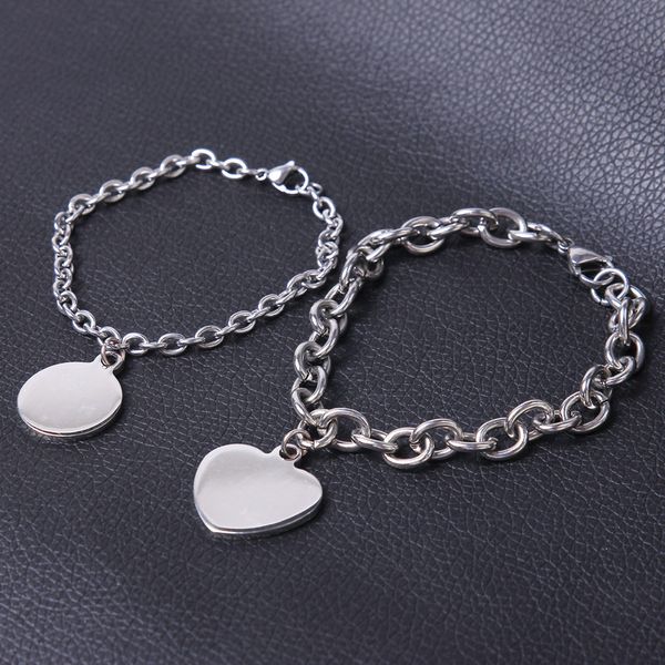 

in stainless steel bracelet of the women heart circle female accessories 2020 chains hand custom gifts from jewelry wholesale charms, Golden;silver