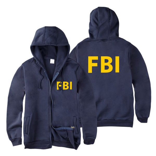 moda Zipper Uomo donna Felpe con cappuccio Felpe FBI Stampa sport hip hop Casual Zip Up Giacca con cappuccio unisex a maniche lunghe con cappuccio top 4XL