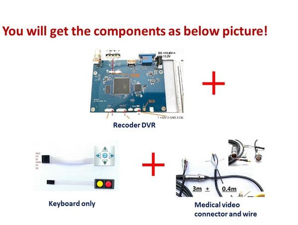 Freeshipping câmera endoscópio cirúrgico HD SDI 1080P câmera médica chip de gravador DVR vídeo e conector de vídeo com arame